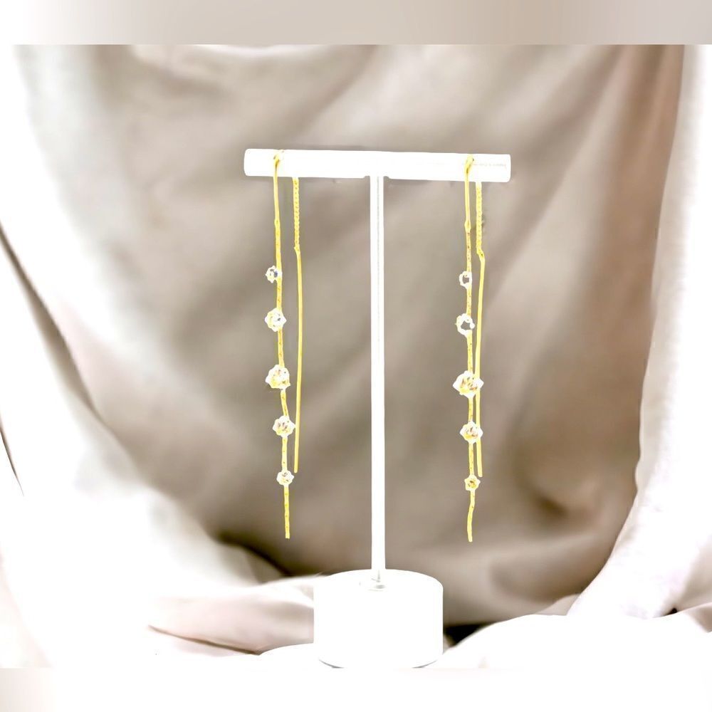 Thread through l Rhinestone l Earrings l Dangle l Drop